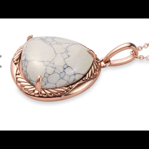 50 ctw White Howlite Pendant Necklace 20 Inch - Picture 3 of 7